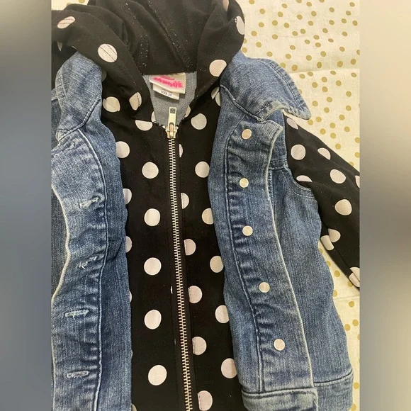 Disney Denim Jacket with Polka Dot Sleeves - Picture 2 of 5
